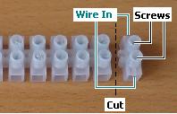 Terminal Strip used for Connections between wires and components