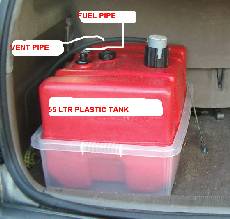 Vegetable oil fuel tank in diesel conversion