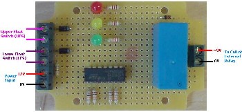 Automatically pump water from a well into a header tank - control circuit