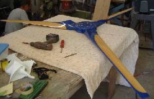 Hand carved wind turbine blade assembly