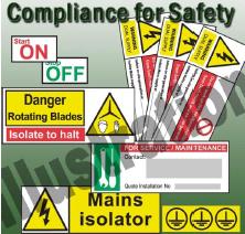 Wind turbine safety warning stickers - for use with dual supply power systems