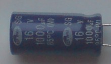 1000UF CAPACITOR 16V. 1000uF 16 Volt radial electrolytic general purpose capacitor