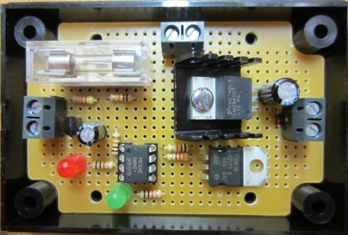 12 VOLT REGULATOR WITH LOW VOLTAGE DISCONNECT. Supply a fixed 12.0 Volt DC to your devices (up to 1 Amp output), with automatic low voltage disconnect, fitted fuse, spare fuses, and terminals for connection of a switch