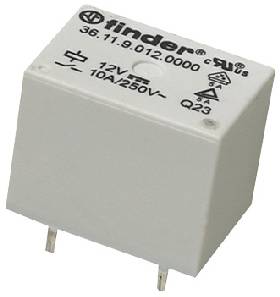 12V 10A RELAY. 12 Volt 10 Amp rated miniature SPCO relay