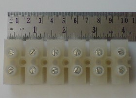60A JUNCTION BLOCK. 60 Amp junction block (aka terminal strip) - one strip of six. Can be cut with a knife.