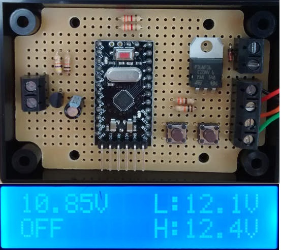 REUK PROGRAMMABLE LOW VOLTAGE DISCONNECT WITH DISPLAY AND DATALOGGER. Protect your 12V batteries from being overly discharged and monitor them with an LCD display - includes a datalogger