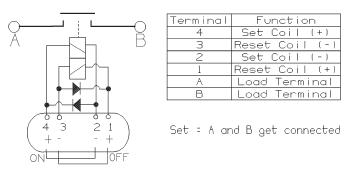 latching relay connections for low voltage disconnect