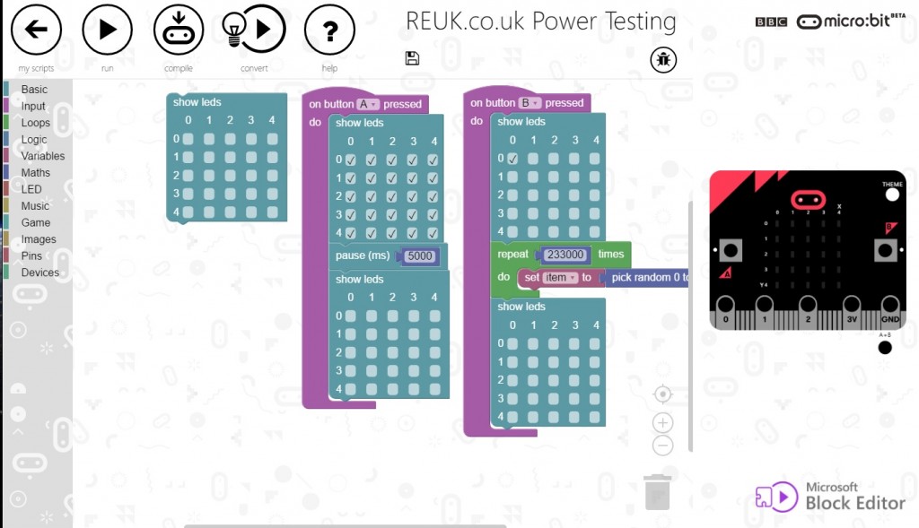 Power testing the micro:bit