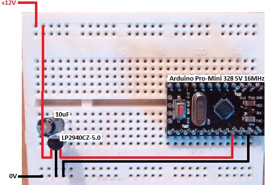 breadboard test of low power library for arduino pro mini