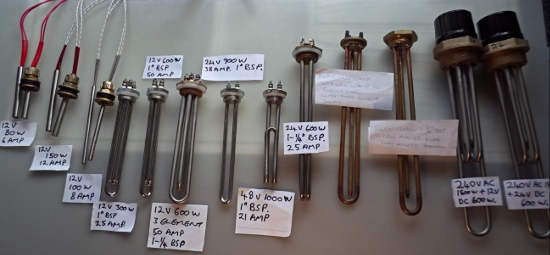 low voltage low power immersion heater elements